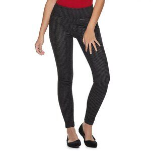 3086 MUDD FLX PONTE WOMENS HIGH RISE LEGGINGS SIZE MEDIUM BLACK/GRAY